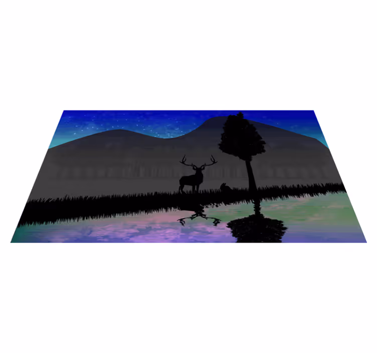 Naturskön silhuettvy Vinylmatta natur - Tenstickers