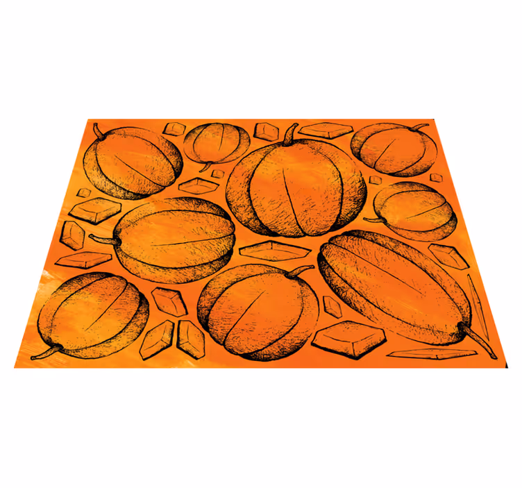 Pumpaskörd Vinylmatta Halloween - Tenstickers