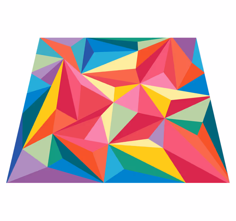 Livliga färgglada element Vinylmatta geometrisk - Tenstickers
