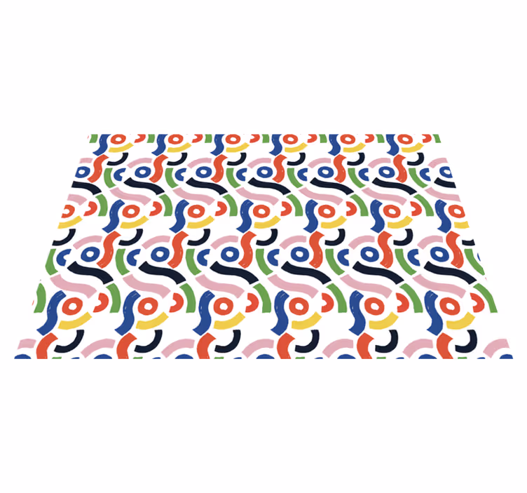 Livfulla geometriska former Vinylmatta Mosaik - Tenstickers