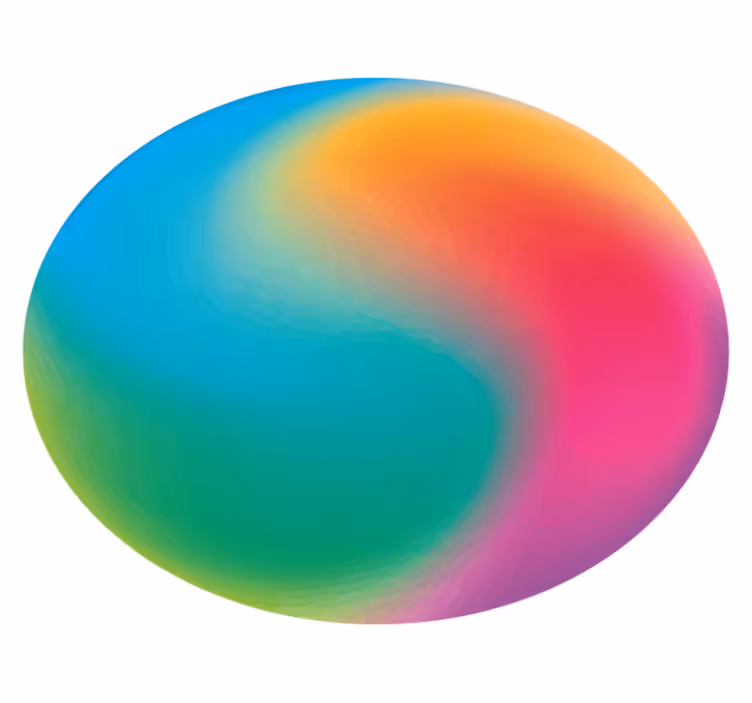 Färgglad gradientsfär Vinylmatta Cirkulär - Tenstickers