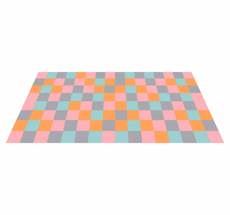 Färgglatt schackbräde Vinylmatta geometrisk - Tenstickers