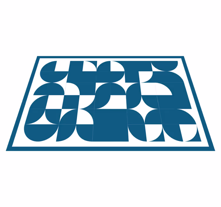 Blått abstrakt motiv Vinylmatta geometrisk - Tenstickers
