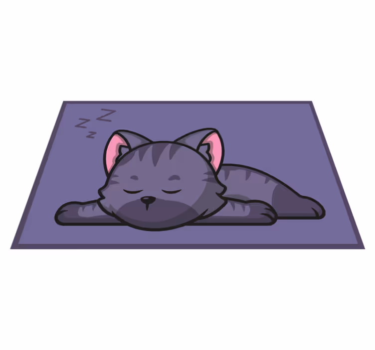 Sovande katt Vinylmatta djur - Tenstickers