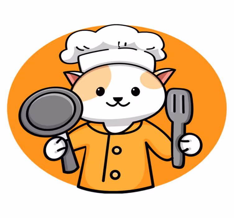 Orange kockkatt Vinylmatta Kök - Tenstickers