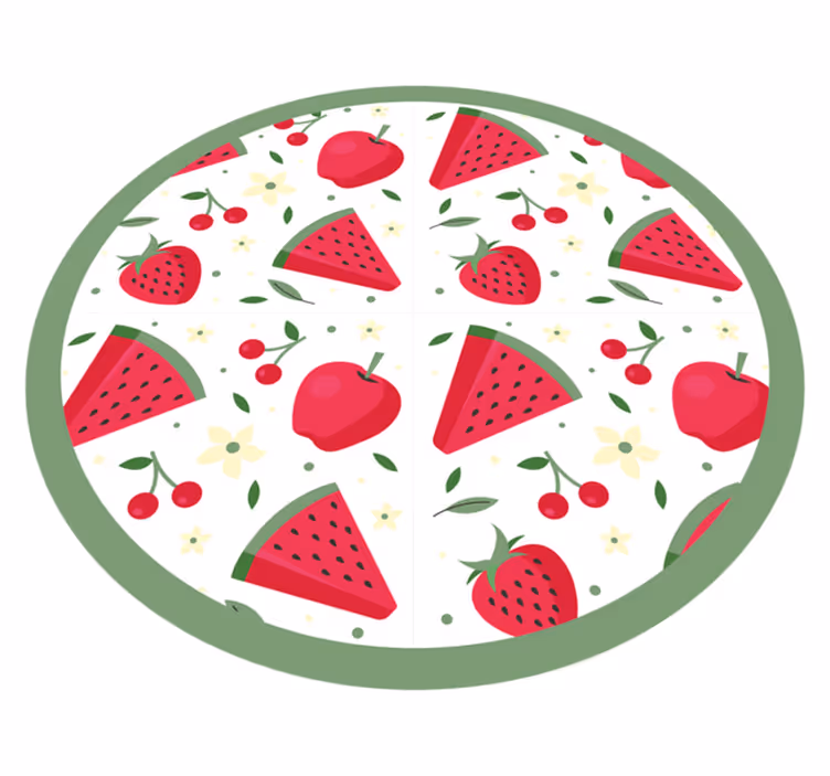 Frukt blommönster Vinylmatta Kök - Tenstickers