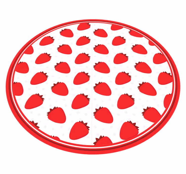 Jordgubbsmönster Vinylmatta djur - Tenstickers