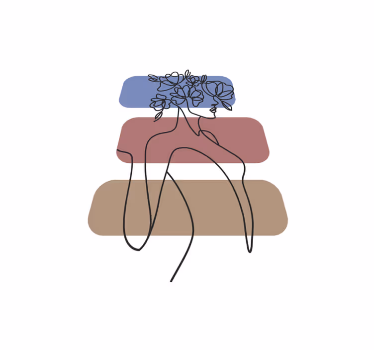 Graciös botanisk kontur Vinylmatta minimalistisk - Tenstickers
