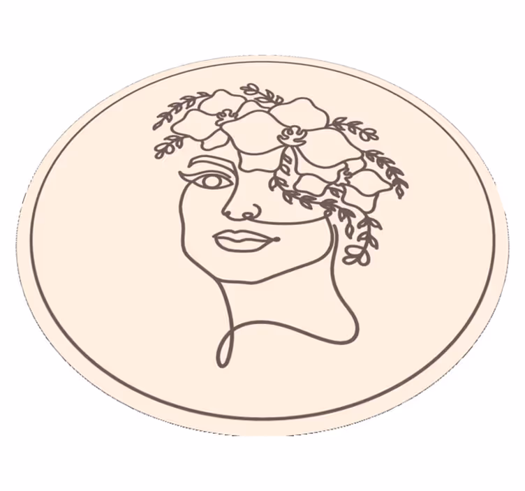 Botanisk skissillustration Vinylmatta Cirkulär - Tenstickers