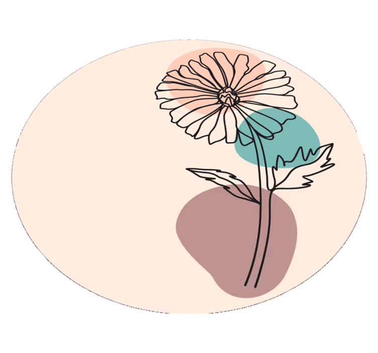 Elegant blommig silhuett Vinylmatta blommor och växter - Tenstickers