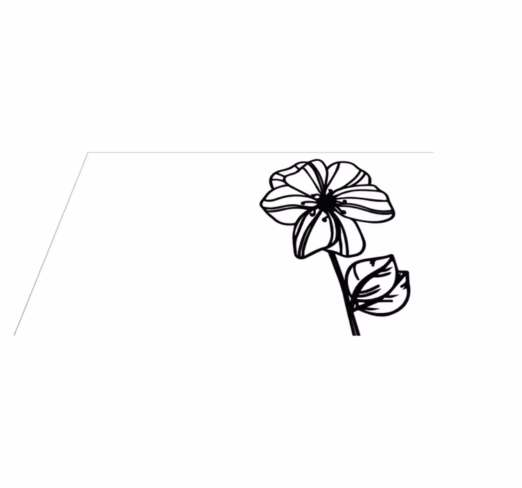 Elegant svartvit design Vinylmatta blommor och växter - Tenstickers