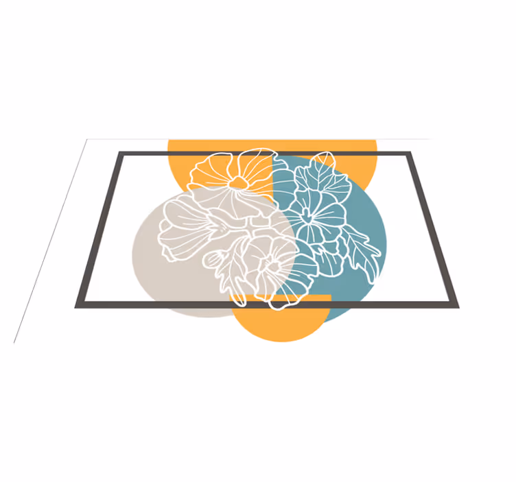 Modern blommig accent Vinylmatta blommor och växter - Tenstickers