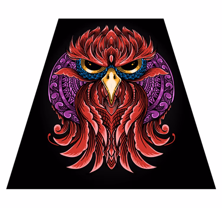 Röd mandala uggla matta - Tenstickers