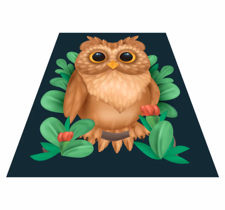 Söt uggla illustration Vinylmatta djur - Tenstickers
