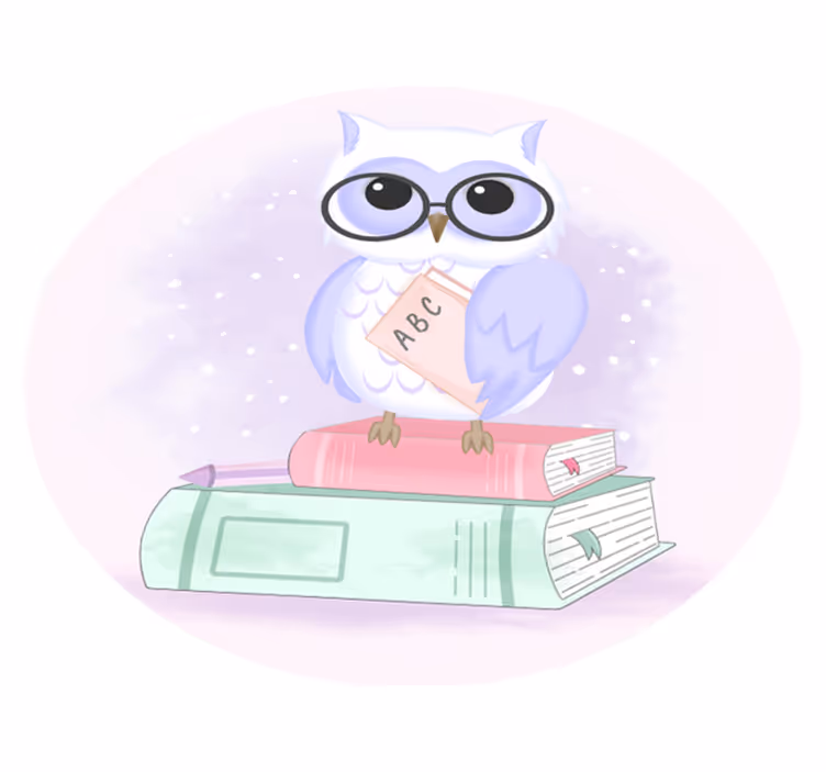 Smart uggla illustration Vinylmatta djur - Tenstickers