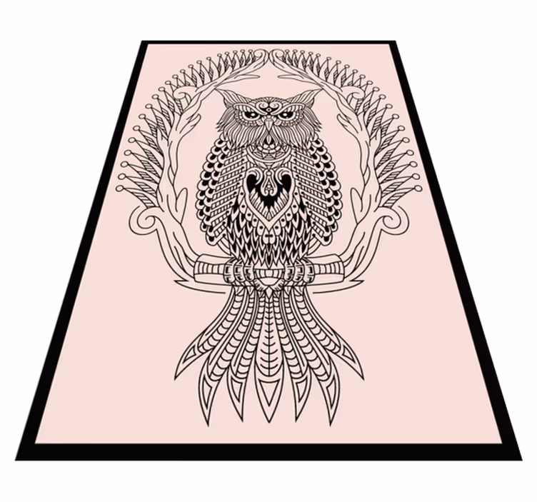 Uggla mandala design Vinylmatta djur - Tenstickers