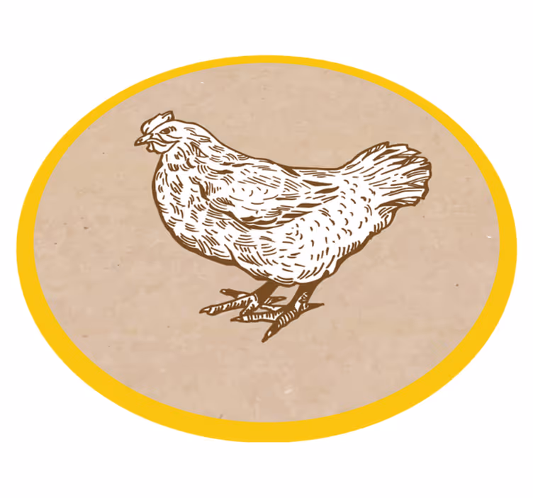 Kyckling illustration Vinylmatta djur - Tenstickers