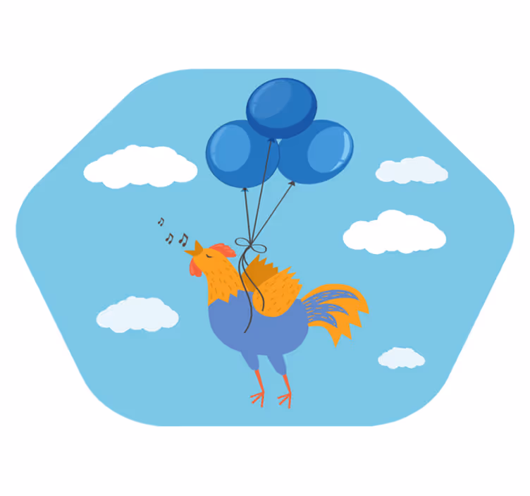 Glada tuppballonger Andra Vinylmattor - Tenstickers