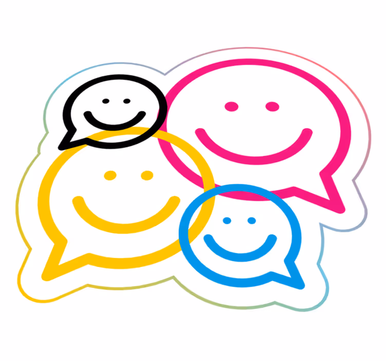 Smiley-ansiktesamling Vinylmatta Ungdom - Tenstickers