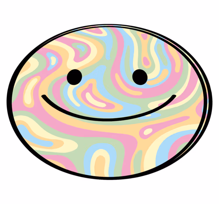 Glad leende cirkel Vinylmatta Ungdom - Tenstickers