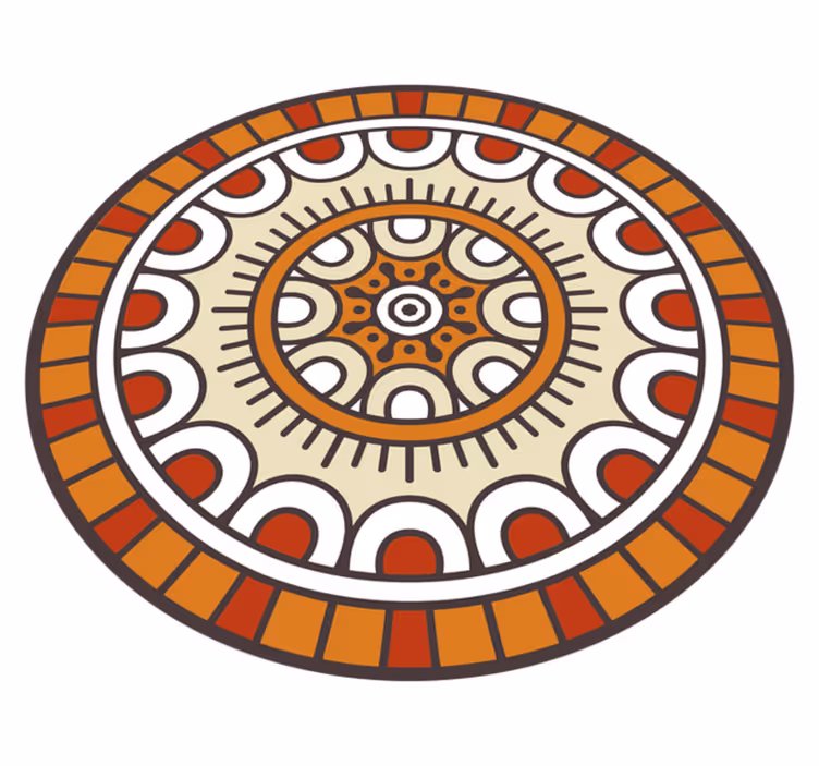 Cirkulärt mönstrat motiv Vinylmatta Mandala - Tenstickers
