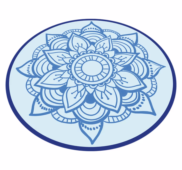 Intrikat blommotiv Vinylmatta Mandala - Tenstickers