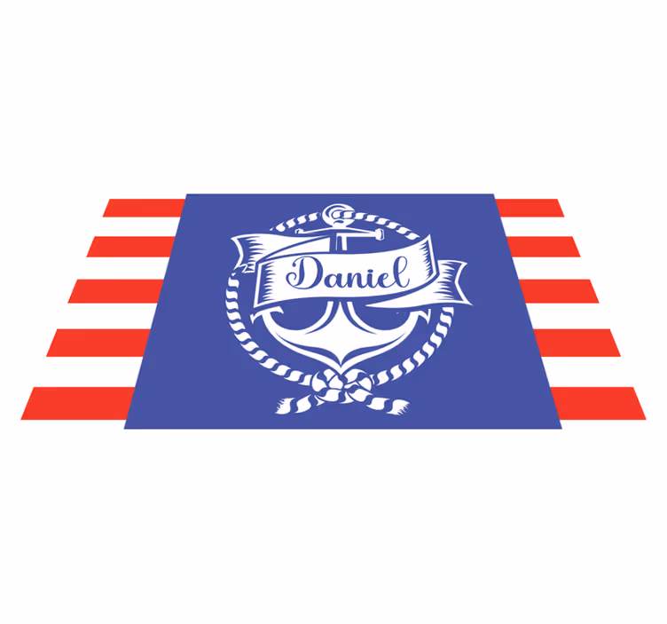 Nautisk ankardesign Vinylmatta namn - Tenstickers