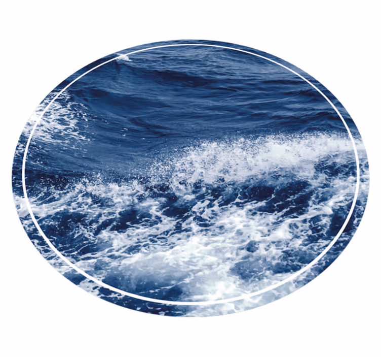 Havets vågrörelse Vinylmatta Cirkulär - Tenstickers