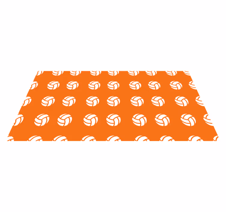 Orange volleybollmönster Vinylmatta spel - Tenstickers