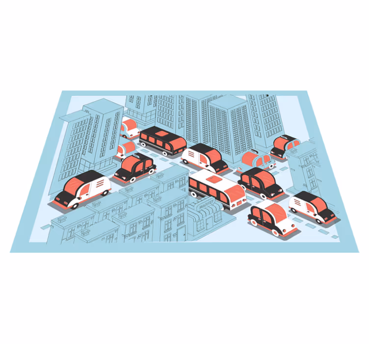 Stadens trafikscen Vinylmatta vägar - Tenstickers
