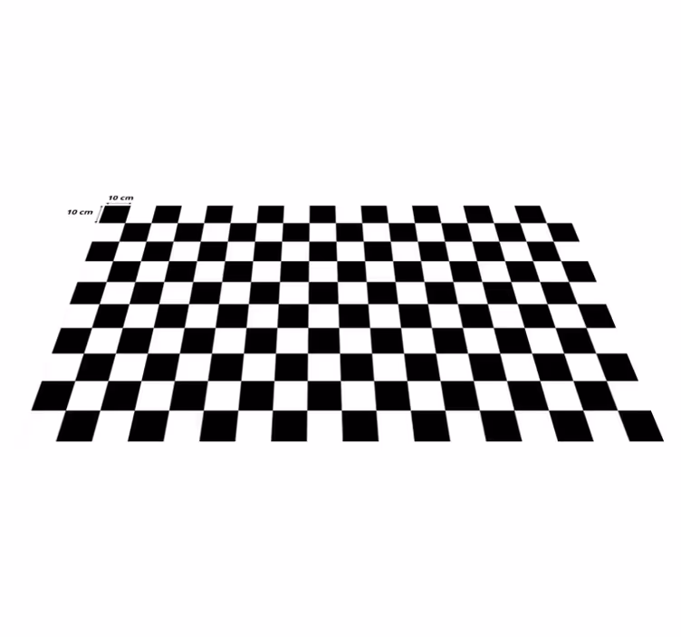 Svartvit pläd Vinylmatta geometrisk - Tenstickers