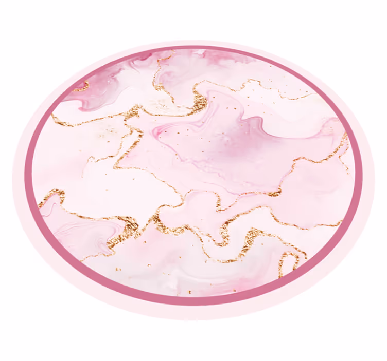 Elegant rosa virvel vinylmatta i marmor - Tenstickers