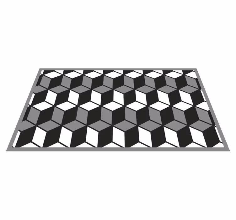 Kubiskt mönster Vinylmatta geometrisk - Tenstickers