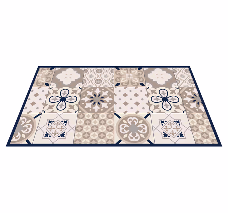 Beige mosaik med gammal look kakel matta - Tenstickers