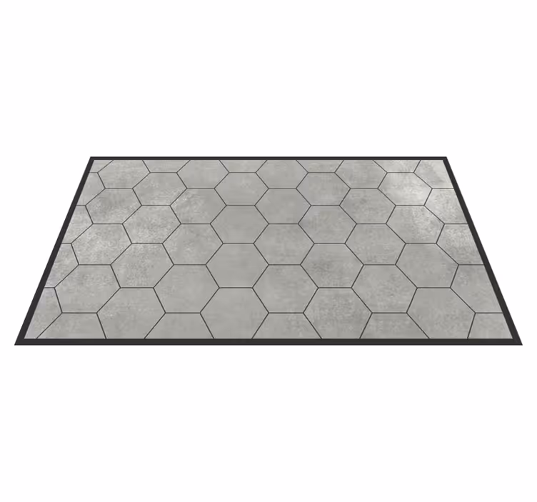 Grå sten textur hexagoner kakel matta - Tenstickers