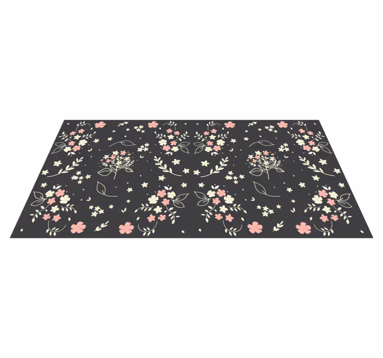 Blommigt mönstrad elegans Vinylmatta blommor och växter - Tenstickers
