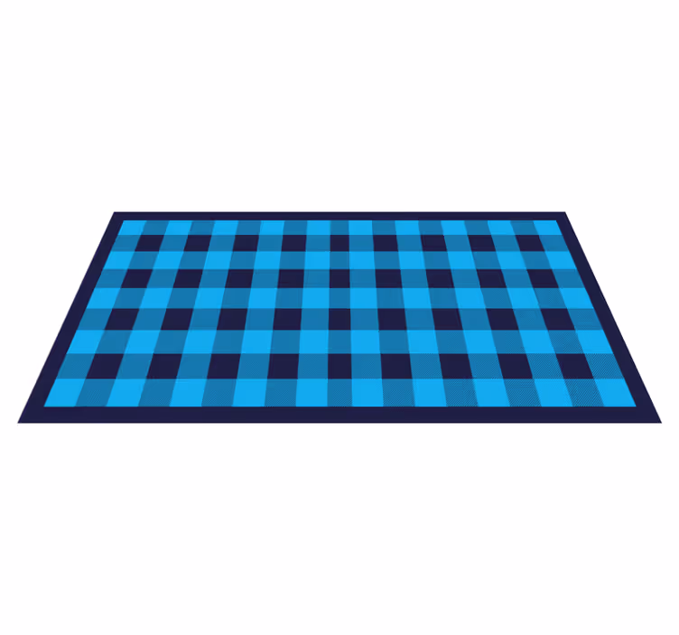 Azurblått rutmönster Vinylmatta geometrisk - Tenstickers