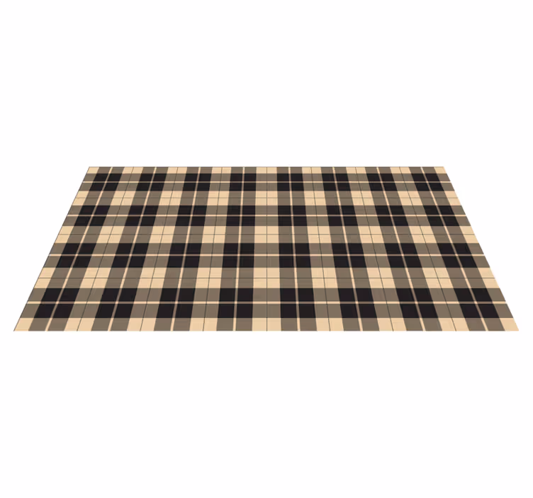 Rektangulär matta i beige och svart rutigt mönster - Tenstickers