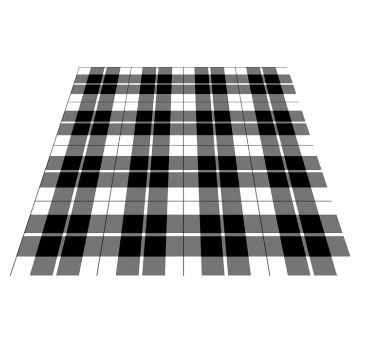 Svartvit ruta Vinylmatta geometrisk - Tenstickers