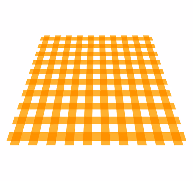 Orange rutigt motiv Vinylmatta Kök - Tenstickers