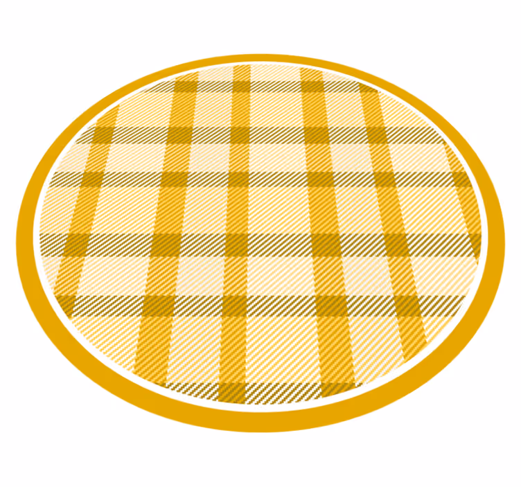 Gula och vita mönstrade rutor matta - Tenstickers