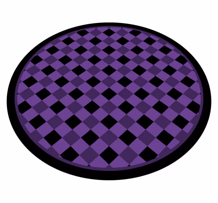 Lila och svarta mönstrade rutor matta - Tenstickers