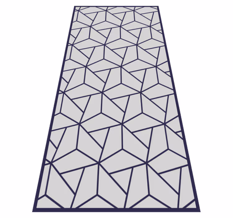 Grå kantiga mönster Vinylmatta geometrisk - Tenstickers