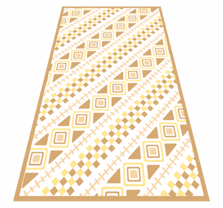 Gult mönster mosaik Vinylmatta geometrisk - Tenstickers