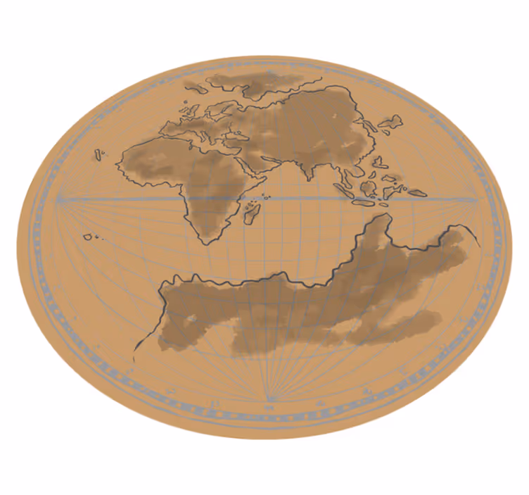 Global kartkontur Vinylmatta Världskarta - Tenstickers