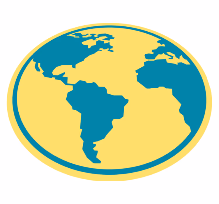 Geografisk världskarta Vinylmatta Cirkulär - Tenstickers