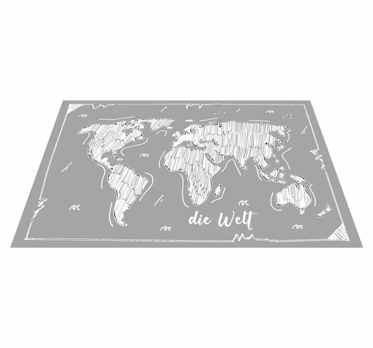 Världsomspännande karta Vinylmatta Världskarta - Tenstickers