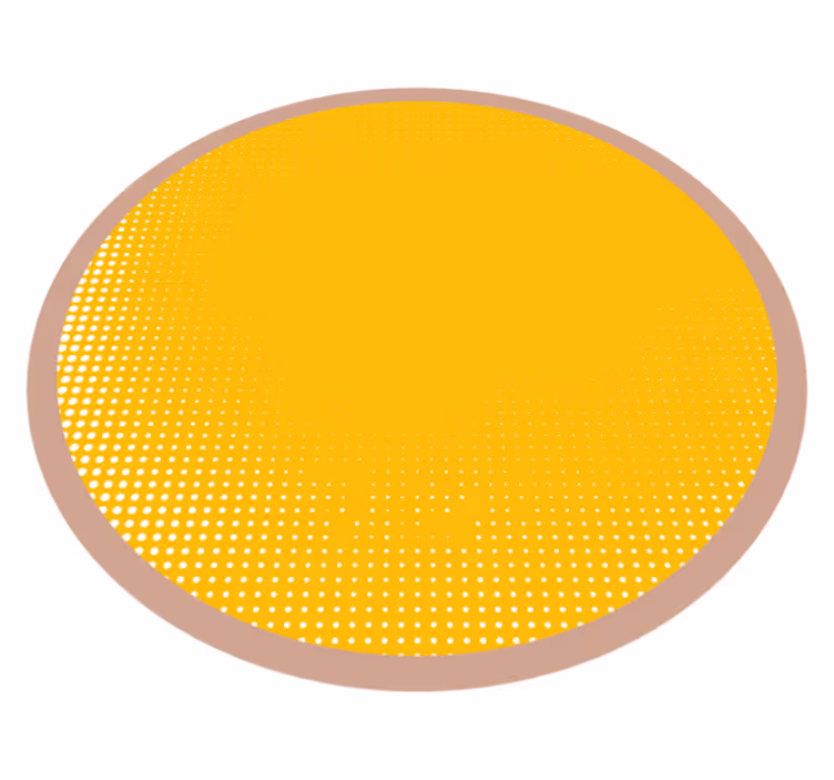 Soligt cirkulärt mönster Vinylmatta Gul - Tenstickers