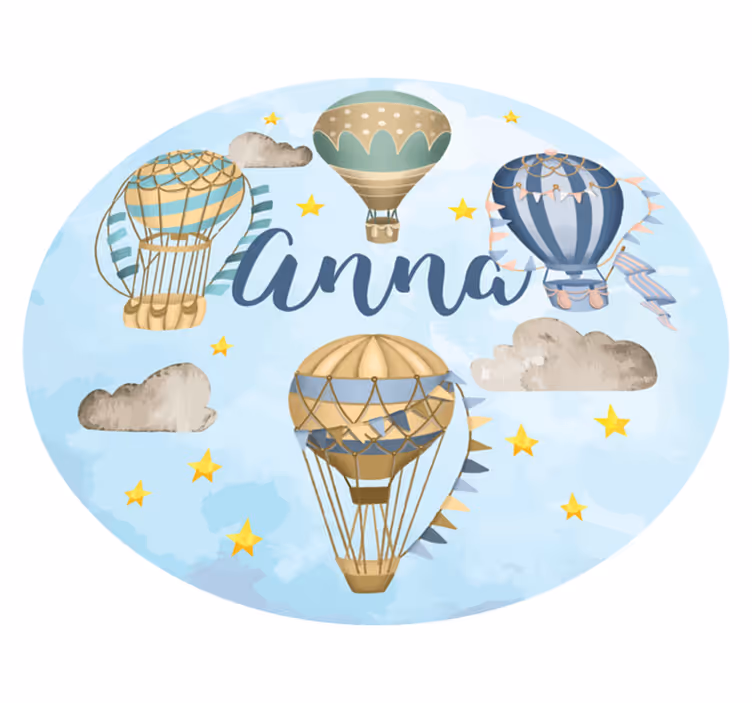 Luftballongfantasi Vinylmatta namn - Tenstickers