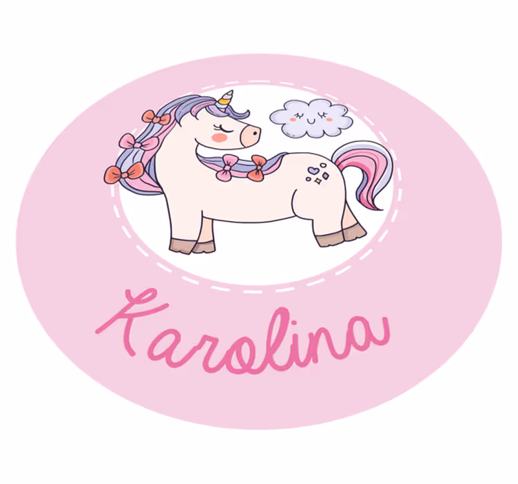 Vinylmatta unicorn med namn - Tenstickers